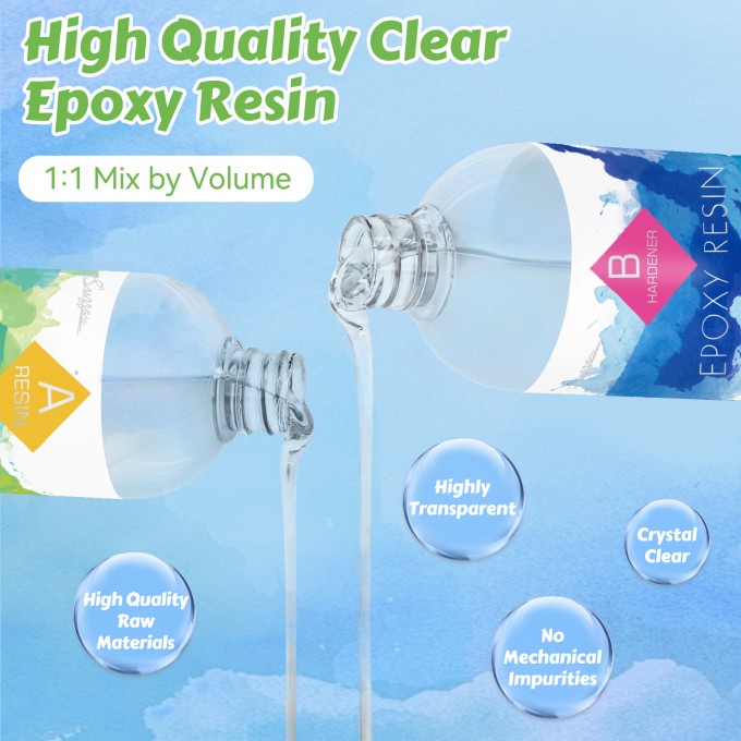 Epoxy Resin kit 600ml/21OZ Crystal Clear Epoxy Res...