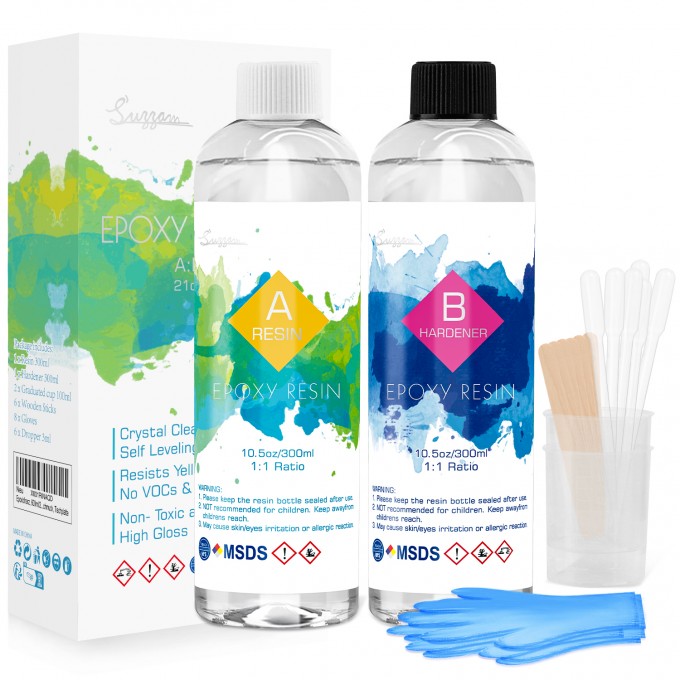 Epoxy Resin kit 600ml/21OZ Crystal Clear Epoxy Res...