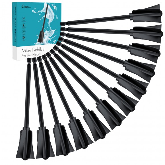 Resin Mixer Paddles, 12 pcs Plastic Epoxy Mixer for Drill Paint Stirrer for Drill, Reusable Multipurpose for Resin Mixing, Paint Mixing