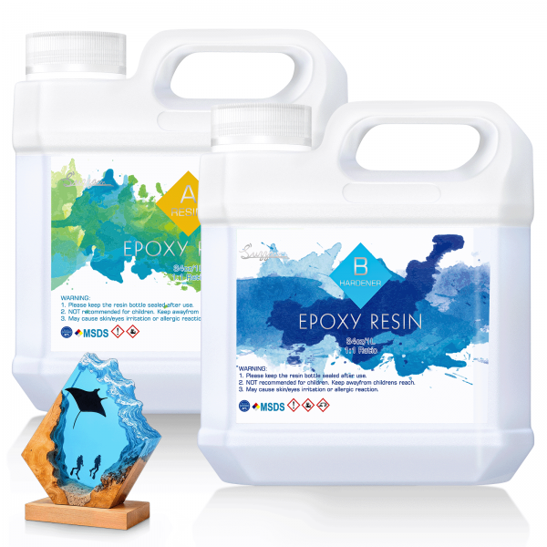 Epoxy Resin - 68oz Crystal Clear Epoxy Resin Kit, High Gloss & UV Resistant, Bubble Free & Anti-Yellowing for Art Crafts, Jewelry Making, Casting Coating