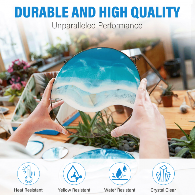 Epoxy Resin - 68oz Crystal Clear Epoxy Resin Kit, High Gloss & UV Resistant, Bubble Free & Anti-Yellowing for Art Crafts, Jewelry Making, Casting Coating