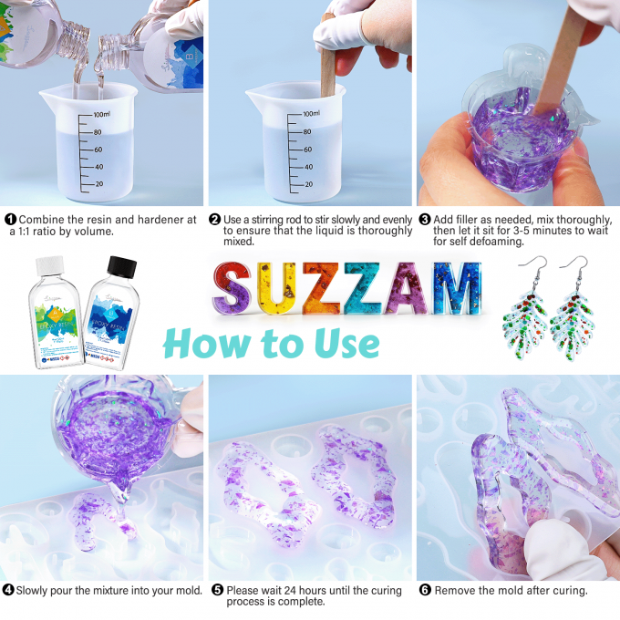 8OZ Epoxy Resin Jewelry Making Kit - No Yellowing, No Bubbles, Easy Mix 1:1, Crystal Clear Resin Kit with Silicone Mold & Resin Supplies for DIY Craft Jewelry