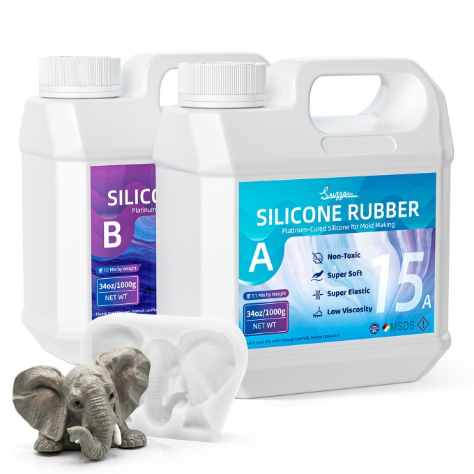 Suzzam Silicone Mold Making Kit, 68OZ/15A Super El...