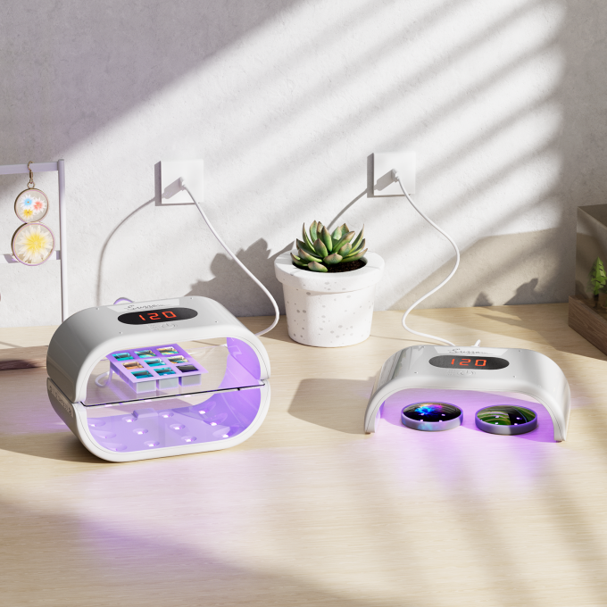 UV Light for Resin, Large Double-Sided UV Resin Light, 2 in 1 & Split Usageable, 360° Wide Coverage & 3 Timer Setting Digital Display Screen, 36W Fast Curing for DIY Crafts